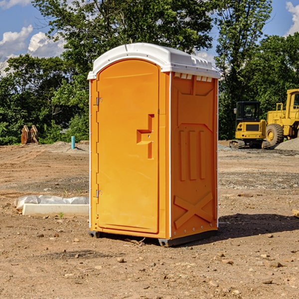 how often are the portable restrooms cleaned and serviced during a rental period in Pollard